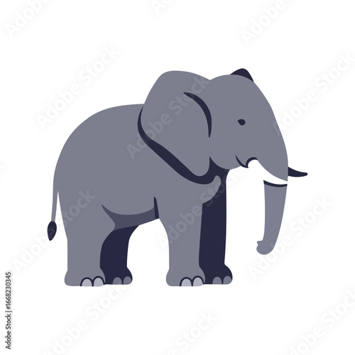 Gray african elephant vector illustration wildlife safari animal zoo mammal nature icon