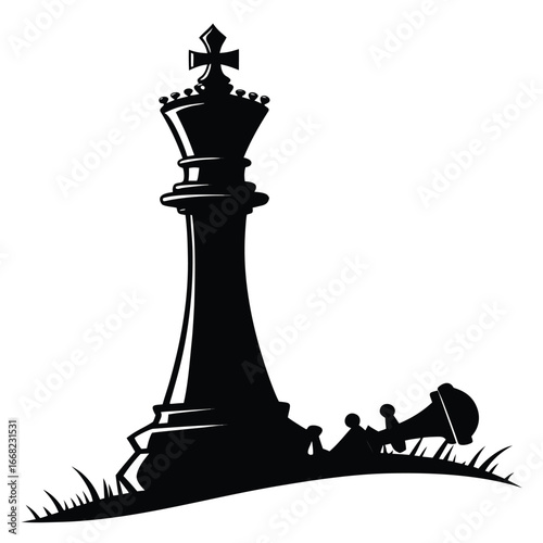 Ancient throne in candlelight silhouette