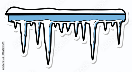 Icy overhang sticker design featuring a row of sharp icicles hanging down