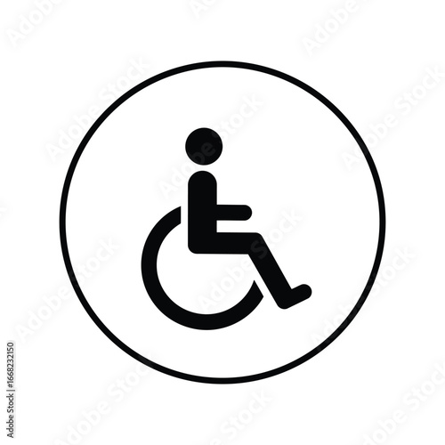 Accessible parking symbol vector wheelchair icon disabled access sign handicap symbol universal design graphic