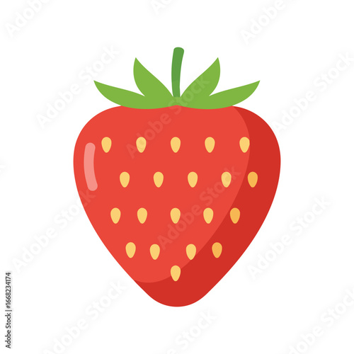 Red ripe strawberry vector illustration fresh fruit healthy food summer berry sweet dessert isolated eps graphic