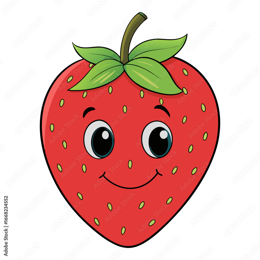 Obraz premium Strawberry Black white background.