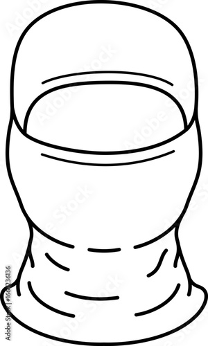 Camouflage balaclava. Vector outline icon.