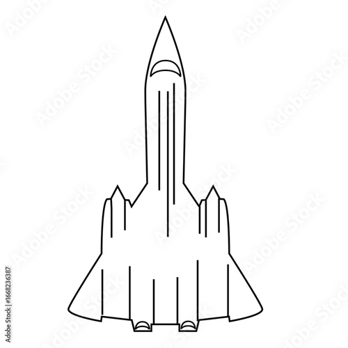 A vector illustration of a space rocket launching near a building