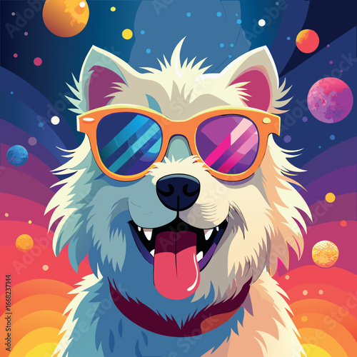 a-fluffy--light-colored-dog-wearing-oversized--dar.eps