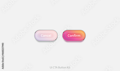Modern UI/UX CTA Buttons Set: Metallic & Neon Contrast