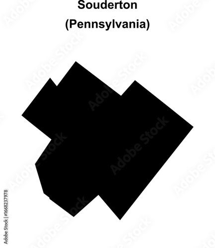 Souderton (Pennsylvania) blank outline map