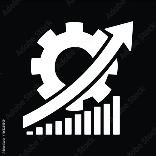 Gear with Arrow Business Growth Icon