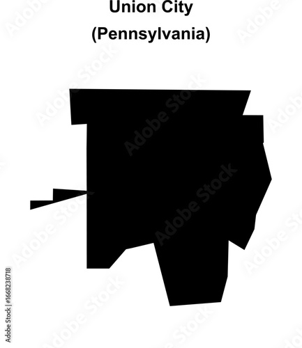 Union City (Pennsylvania) blank outline map