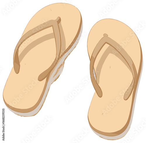 Casual beach flip flops vector illustration for summer and vacation concepts