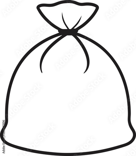 Garbage Bag outline vector illustration on white background.
