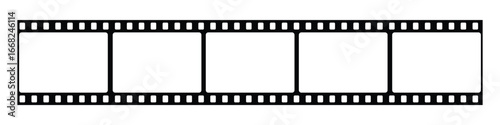 Film strip icon vector. Film strip icon used for videography elements, camera, photo, cinema reel. Silhouette of Realistic film strip vector illustration.