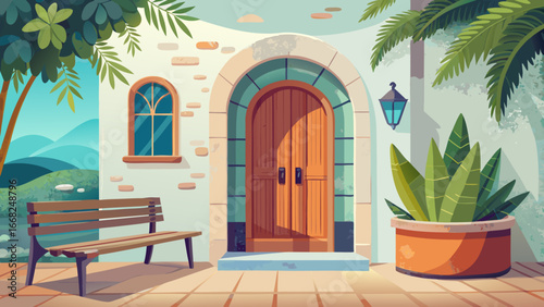 Minimalist Interior with Wooden Bench and Rustic Door
A solitary bench rests beneath whitewashed walls, rustic door stands timeless, simplicity breathes elegance, quiet atmosphere nurtures stillness, 