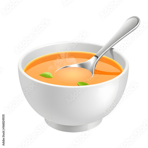 Hot Soup Bowl with Spoon