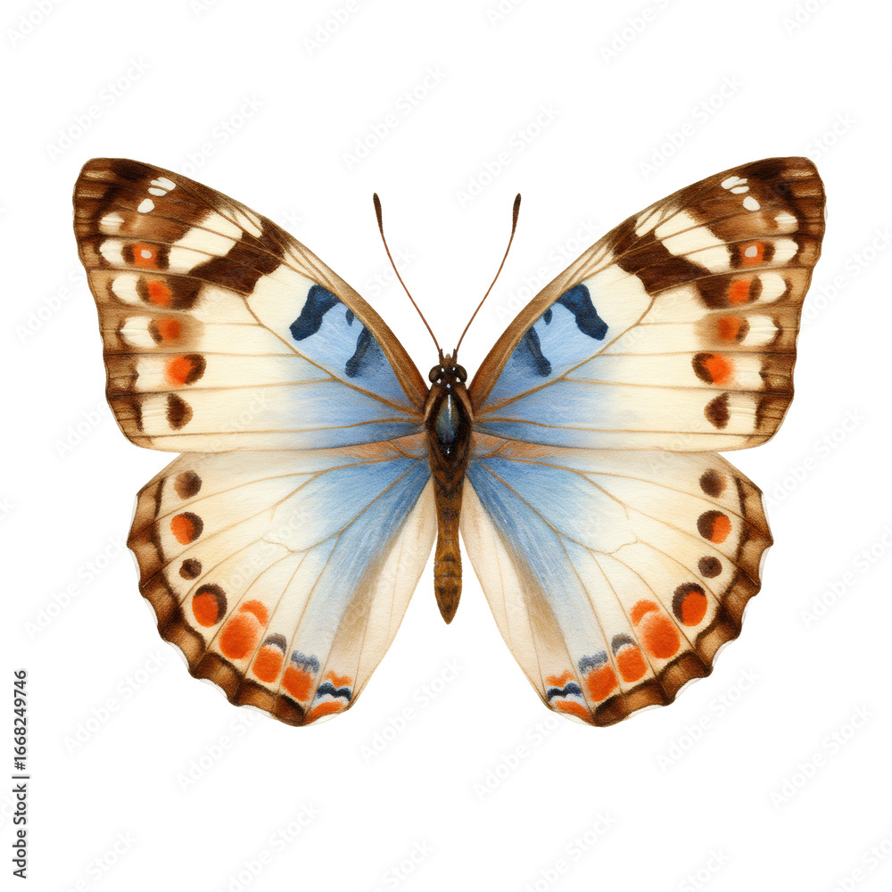Fototapeta premium 透明な背景のカラフルな蝶のイラスト 自然界の美しい昆虫のパターン