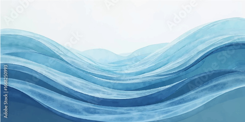 Abstract blue wave background with flowing water design