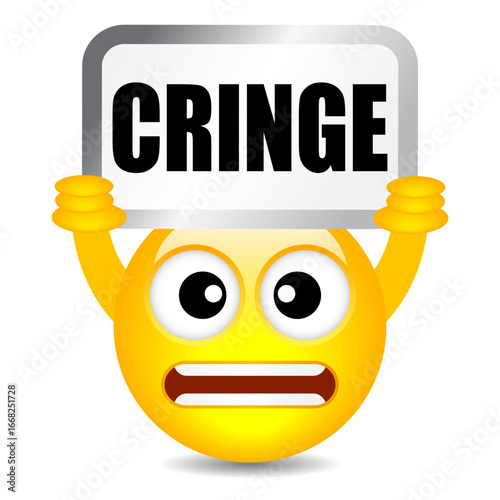 Cringe emoji vector cartoon