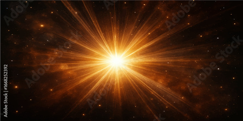 Abstract space background with glowing stars and cosmic light effects