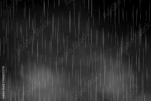 Intense Rain Shower Texture, Storm Overlay, Abstract Rain Drops, Monochrome Storm Overlay