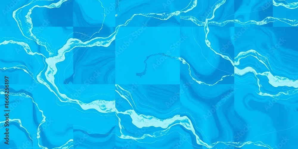 Aqua blue grunge abstract water swirl seamless pattern Dense white wavy lines create a painterly ocean surface texture, ocean, vector Aqua blue grunge abstract water swirl seamless pattern Dense white wavy lines create a painterly ocean surface texture, ocean, vector