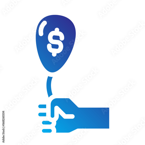 Stakeholder Flat Gradient Icon - Money Balloon