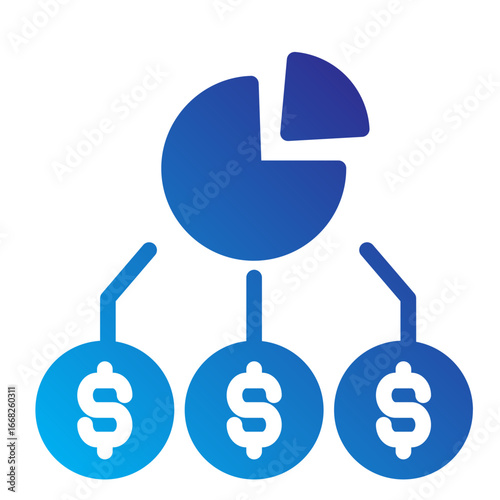 Stakeholder Flat Gradient Icon - Money Chart