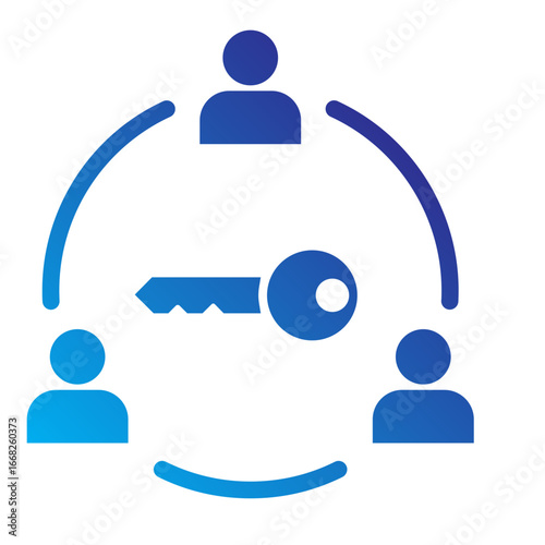 Stakeholder Flat Gradient Icon - Key Circle