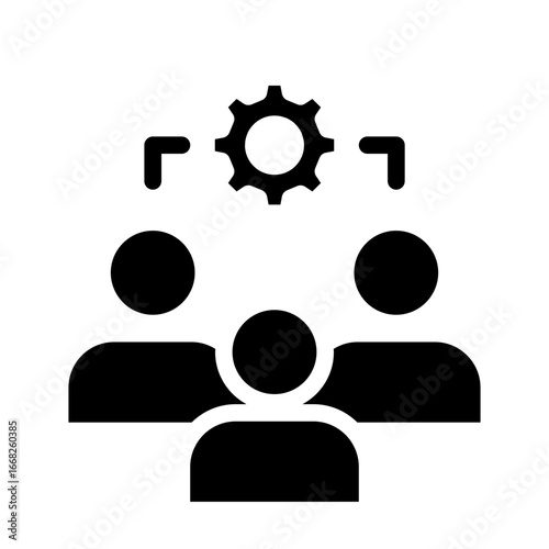 Stakeholder Glyph Icon - Teamwork Gear