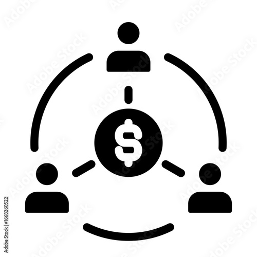 Stakeholder Glyph Icon - Money Circle