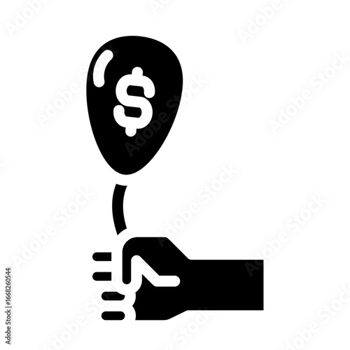 Stakeholder Glyph Icon - Money Balloon
