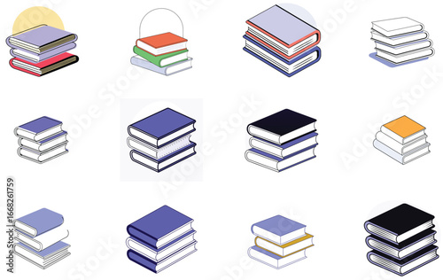 Bundle Stack Of Books Silhouette Icon On White Background Eps 41