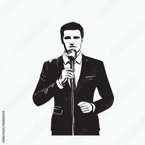news anchor with microphone