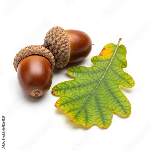 Nutty arrangement: Artistic presentation of acorns and oak leaf detail