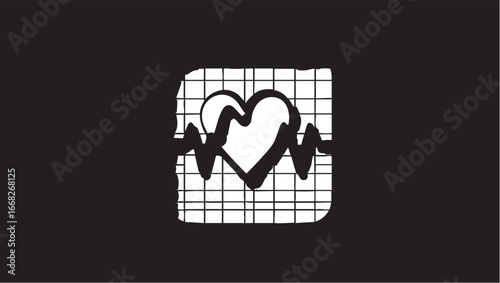 Heartbeat ekg vector graphic - medical health icon illustration eps silhouette