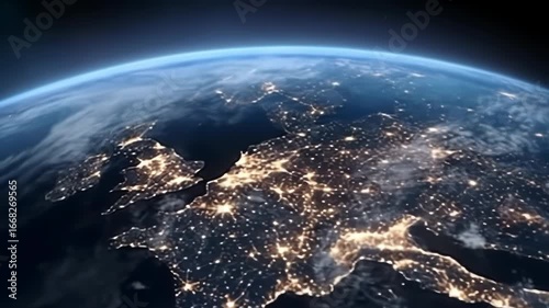 Earth's European lights at night, seen from space