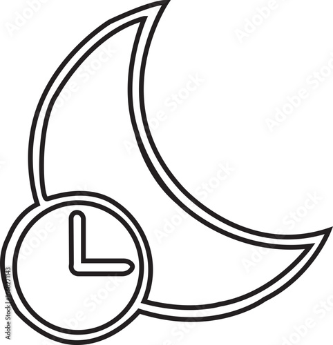 Sleeping time icon,Sleeping time icon set. late night clock hour shift routine vector symbol in a black filled and outlined style. design in modern style,sleeping time icon sign vector