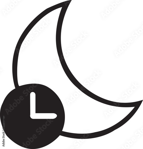 Sleeping time icon,Sleeping time icon set. late night clock hour shift routine vector symbol in a black filled and outlined style. design in modern style,sleeping time icon sign vector