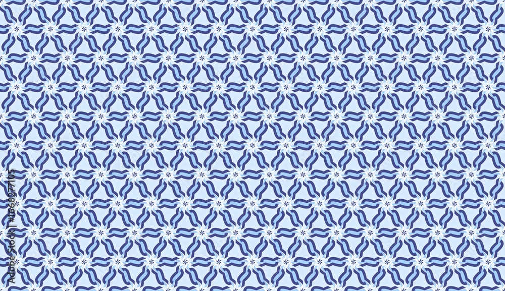 Fototapeta premium Blue Porcelain Indigo Dreams geometric seamless pattern