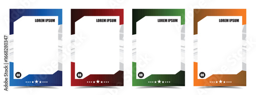 Sport player trading card frame border template design