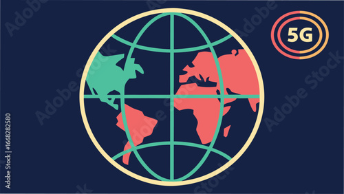 Global 5G network connectivity concept globe world