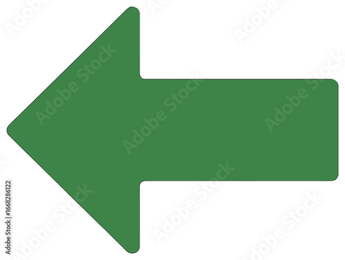 Left pointing green arrow vector | simple directional symbol for navigation and interface design