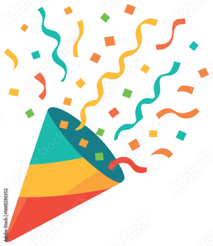 Festive confetti exploding vector for party celebrations and holiday decorations