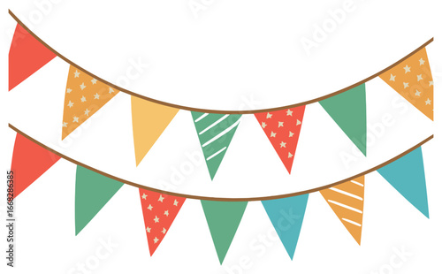 Colorful festive bunting vector for celebrations, parties, and holiday decorations