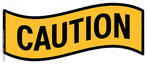 Caution ribbon vector: warning sign design for safety, alert, and hazard communication