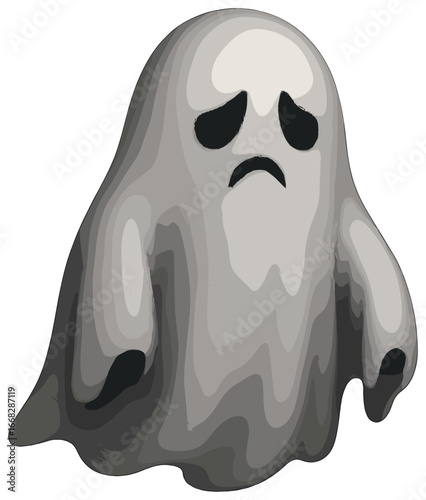 Haunting ghost silhouette vector for halloween - spooky spirit design for holiday decor