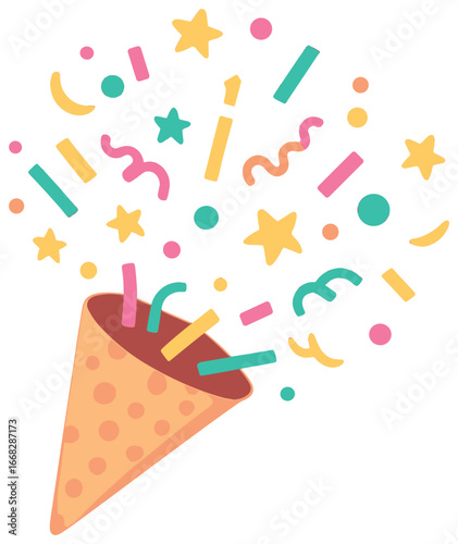 Vibrant confetti burst vector for celebrations and festivities - perfect for party invitations