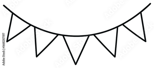 Minimalist festive flag bunting vector for celebrations and holiday decor