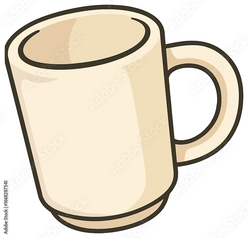 Cozy ceramic mug vector | warm, simple design for autumn comfort and relaxation