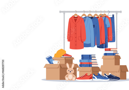 Donating Clothes and Books for Charity and Second-Hand Shopping Convenience