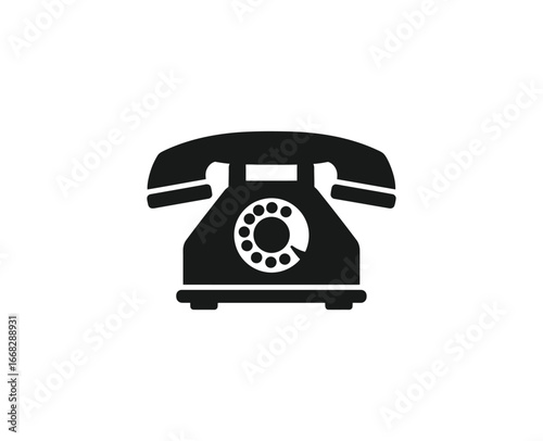 Vintage telephone isolated on white background for communication needs
